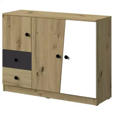 Komody do detskej izby Komoda Nero 07 120 – Čierna Mat