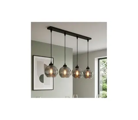 Svietidlá BRILAGI - Luster na lanku DIOR 4xE27/60W/230V čierna/dymová sivá 59-001B