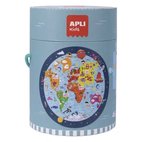 Do 49 dielikov APLI APLI Puzzle v tube -Svetová mapa 48 dielikov