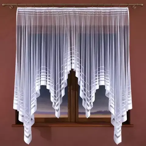 Záclony do obývačky Žakarová záclona Anelma E358/biela/150x180