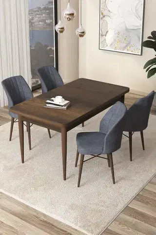 Jedálenské sety Dining Table & Chairs Set (5 Pieces) Arp - Baroque, Fume