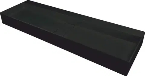 Sanitárna keramika DEANTE - Umývadlo Blur, čierny granit, s doskou - s krycou doskou CQB_NU2S