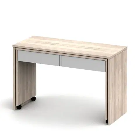 Písacie a pracovné stoly KONDELA Versal New rozkladací pc stolík dub sonoma / biela