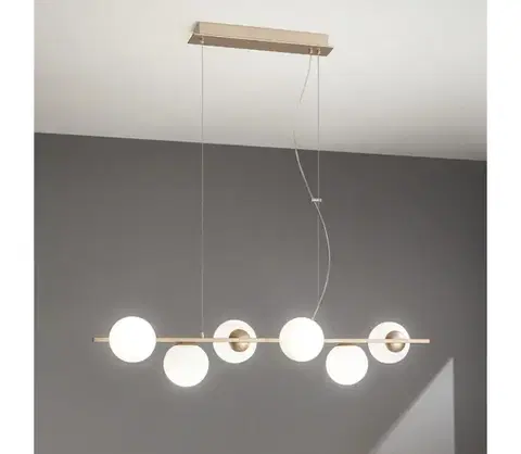 Svietidlá Ondaluce - Závesný luster na lanku MONILE 6xE14/10W/230V zlatá/biela SO.MONILE/6-ORO