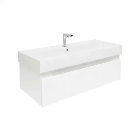 Kúpeľňový nábytok Kúpeľňová skrinka s batériou a umývadlom SAT Evolution 98x30x44, 8 cm biela mat SATEVO100WMU2BA SATEVO100WMU2BA