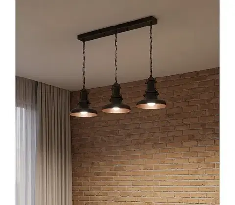 Svietidlá BRILAGI - Luster na reťazi PYRONIC 3xE27/40W/230V bronzová/patina 892OPV2705