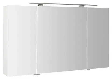 Kúpeľňový nábytok SAPHO - MIRRÓ galérka s LED osvetlením, 3x dvierka, 120x70x16cm, biela MC121-0030