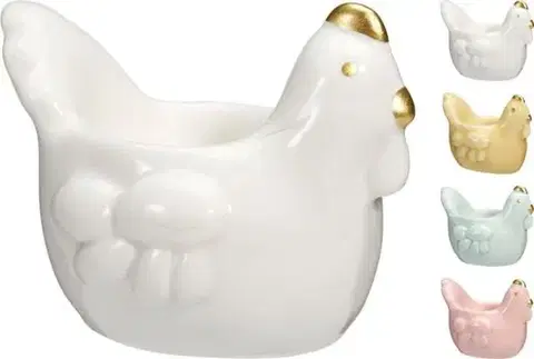 Veľkonočné a jarné dekorácie Kinekus Postavička sliepka 7 cm porcelánová, mix farieb
