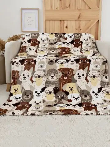 Deky MKLozkoviny.sk Deka mikroplyš Exclusive 150 x 200 cm - Psia invázia
