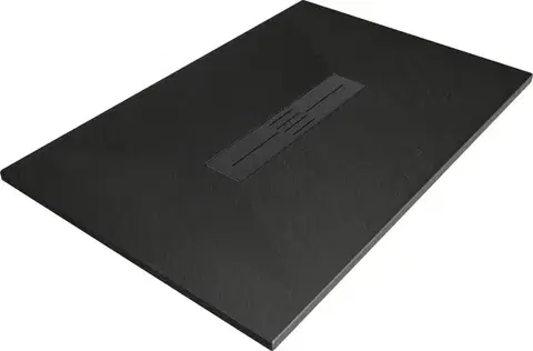 Vane MEXEN/S - Toro obdĺžniková sprchová vanička SMC 100 x 80, čierna, mriežka čierna 43708010-B