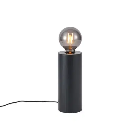 Stolné lampy Moderná stolná lampa čierna 24 cm - Cylinder
