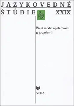 Literárna veda, jazykoveda Jazykovedné štúdie XXIX