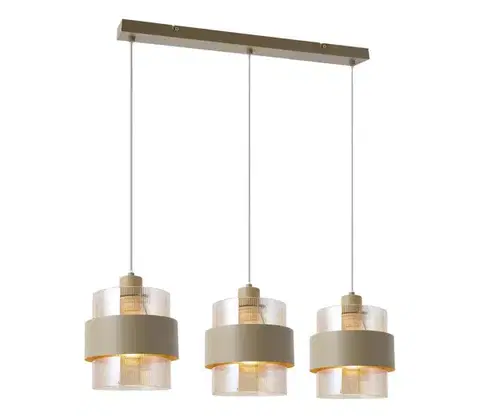 Svietidlá  Luster na lankách VALENTINO 3xE27/15W/230V béžová/číra ML2239