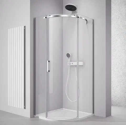 Sprchové dvere POLYSAN - THRON ROUND štvrťkruhová sprchová zástena 900x900, číre sklo, pravá TL2690R-5005