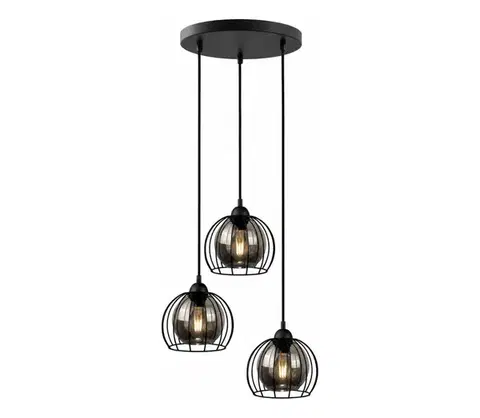 Svietidlá Keter Lighting Luster na lanku SOLO BLACK 3xE27/60W/230V pr. 30 cm 1475
