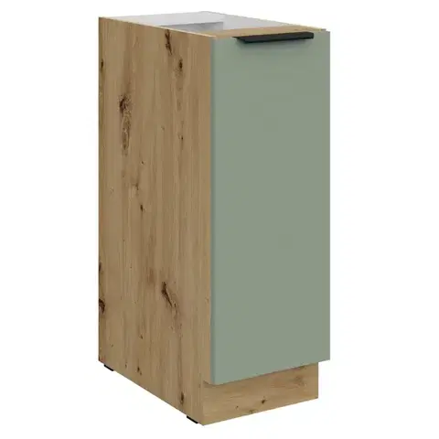 Kuchynské dolné skrinky KONDELA Arsany 30 D Cargo BB dolná kuchynská skrinka s výsuvným košom aquamarine / dub artisan