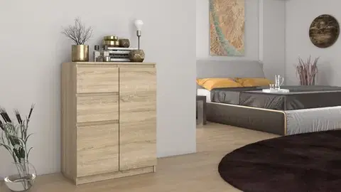 Komody a skrinky Moderná komoda 2D2S, dub sonoma