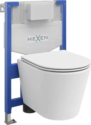 Záchody MEXEN/S - WC predstenová inštalačná sada Fenix XS-F s misou WC Rico + sedátko softclose, biela mat 68030724001