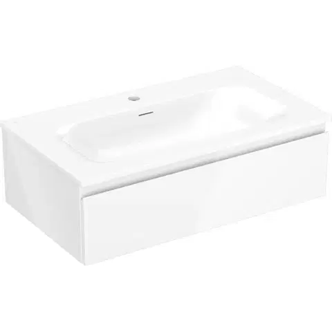 Kúpeľňový nábytok MEXEN/S - Orio kúpeľňová skrinka 80 cm s umývadlom Vela, 1 šuplík, biela lesk 91A10-08023-1-BF00-W23M00