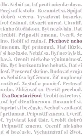 Slovenská beletria Plechové nebo - Eva Borušovičová