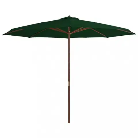 Slnečníky Slnečník Ø 350 cm látka / drevo Dekorhome