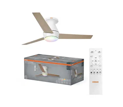 Ventilátory Osram - LED RGB stmievateľný stropný látor NORDES LED/18W/230V 3000-6500K + diaľkový ovládač 4058075857711