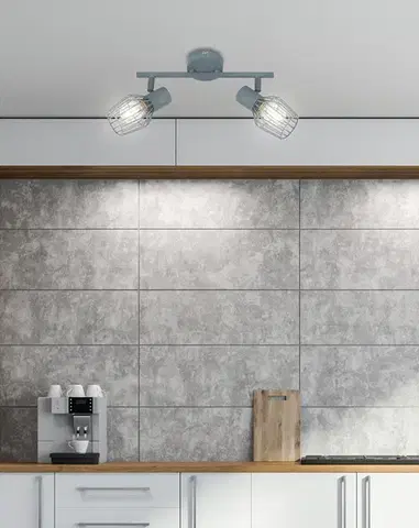 Nástenné svetlá Nástenná lampa 2X40W E14 sivá VIKING