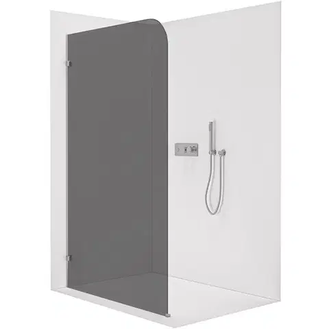 Sprchové dvere CERANO - Sprchová zástena Walk-in Orbis Ľ/P - 8 mm - chróm, grafitové sklo - 80x200 CER-978743