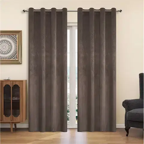 Závesy do spálne Záves na krúžkoch YC11940/200G/120/140x250 cm hnedá