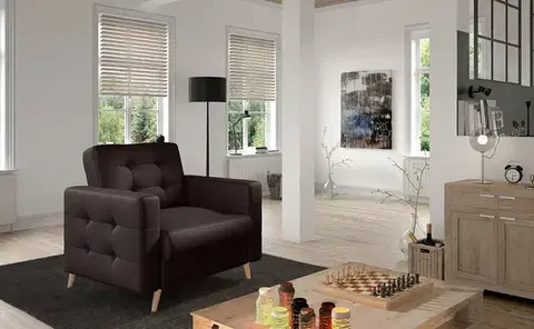 Kreslá NABBI Aveza 1F kreslo tmavohnedá