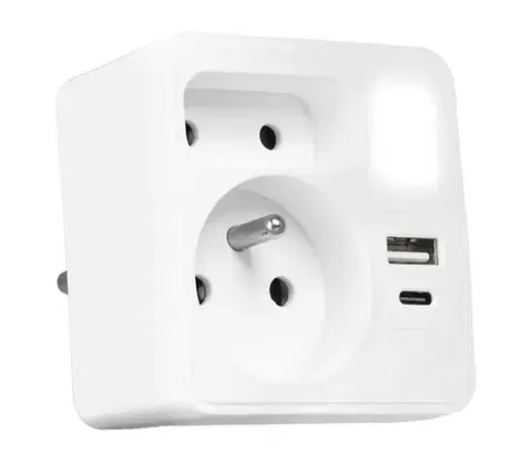 Predlžovacie káble Vayox Zásuvková rozbočka 2× zásuvky + USB-C + USB-A s LED osvetlením 0,5 W / 230 V, 3000 K BX15291
