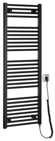 Radiátory do kúpeľne AQUALINE - DIRECT-E elektrické vykurovacie teleso, rovné, 450x1320 400 W, čierna ILE34TB