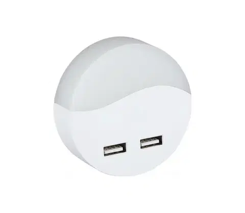 Svietidlá  LED Nočné svetlo so senzorom súmraku do zásuvky 2xUSB LED/0,45W/230V 3000K 505