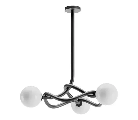 Svietidlá Redo 01-3257 - Luster na tyči CONFUSIO 3xE14/28W/230V pr. 76 cm čierna 01-3257