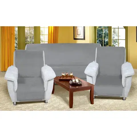 Prehozy Bellatex Prehozy na sedaciu súpravu Korall micro sivá, 150 x 200 cm, 2 ks 65 x 150 cm