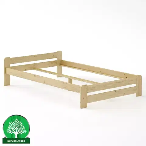 Drevené postele Posteľ borovica LK099–120x200 surová