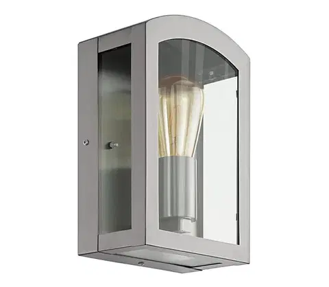 Záhradné lampy Eglo 97477 - Vonkajšie nástenné svietidlo PARETTA 1xE27/60W/230V matný chróm 97477