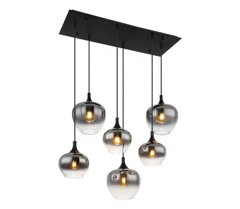 Svietidlá Globo 15548-6H - Luster na lanku MAXY 6xE27/40W/230V čierna 15548-6H