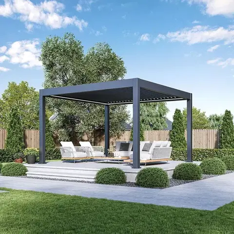Bioklimatické pergoly Elektrická bioklimatická pergola PRESTIGE 4x4 m Rojaplast