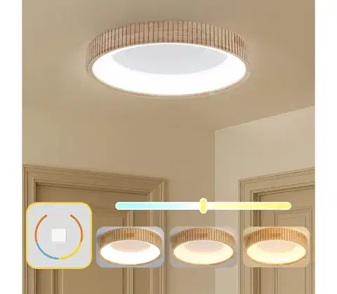 Svietidlá BRILAGI - LED stropné svietidlo FALCON WOOD MODERN LED/40W/230V pr. 60 cm drevo BRI532