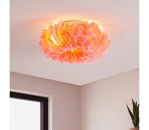 Svietidlá BRILAGI - Stropné svietidlo FEATHER 3xE27/40W/230V pr. 40 cm ružové BRI935
