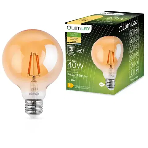 Žiarovky E27 Žiarovka LED G125 filament 4W E27 470LM 2000K