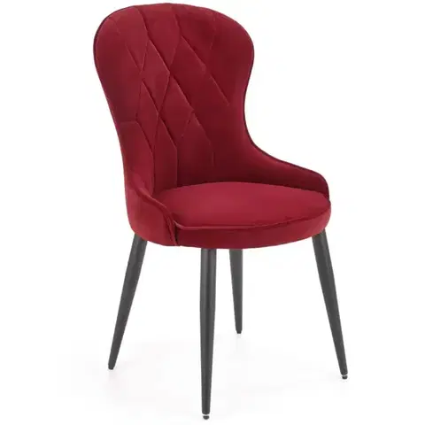 Čalúnené stoličky Stolička K366 Velvet/Kov Bordová