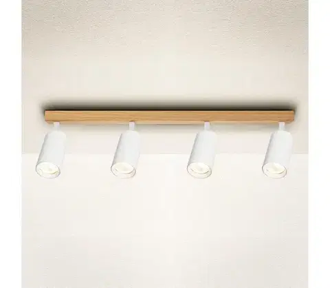 Svietidlá BRILAGI - Bodové svietidlo SELE 4xGU10/30W/230V biela/dubový dekor WO-SELE-WH-WD04-OEM