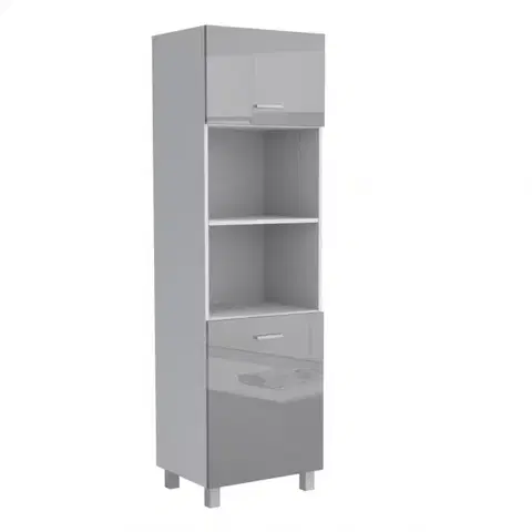 Kuchynské skrinky stojace Kuchynská skrinka Lucjan 60KPM 2F 2100 LUX šedá