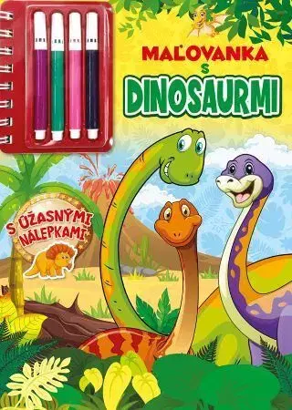 Nalepovačky, vystrihovačky, skladačky Maľovanka s dinosaurmi
