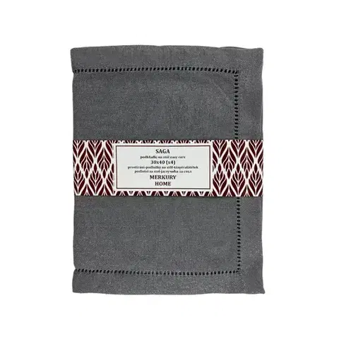 Bytový textil Podložka SAGA tmovešedá 30x40 easy care kpl. 4 ks