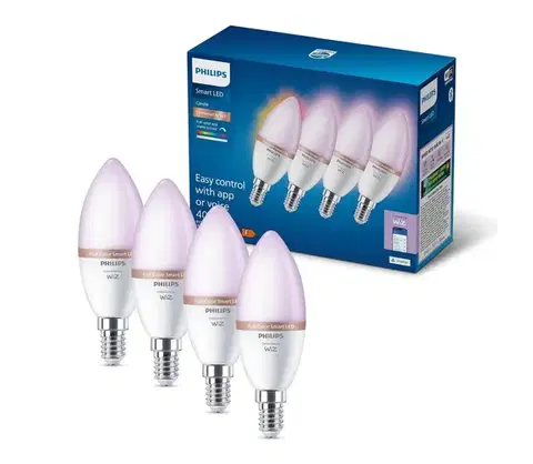 LED osvetlenie Sada 4x stmievateľných RGB LED žiaroviek Philips SMART C37 E14/4,9W/230V 2200-6500K 8721103160027