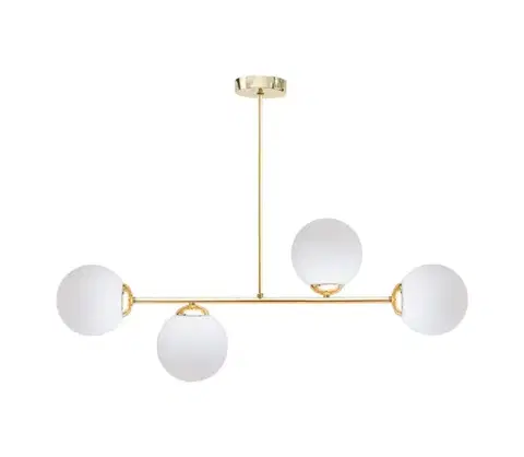 Svietidlá HEXE Luster na tyči FIRA 4xE27/60W/230V zlatá 0777