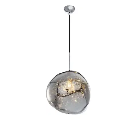Svietidlá  Závesný luster na lankách CRUMPLED 1xE27/24W/230V pr. 36 cm dymový 414LRC1260